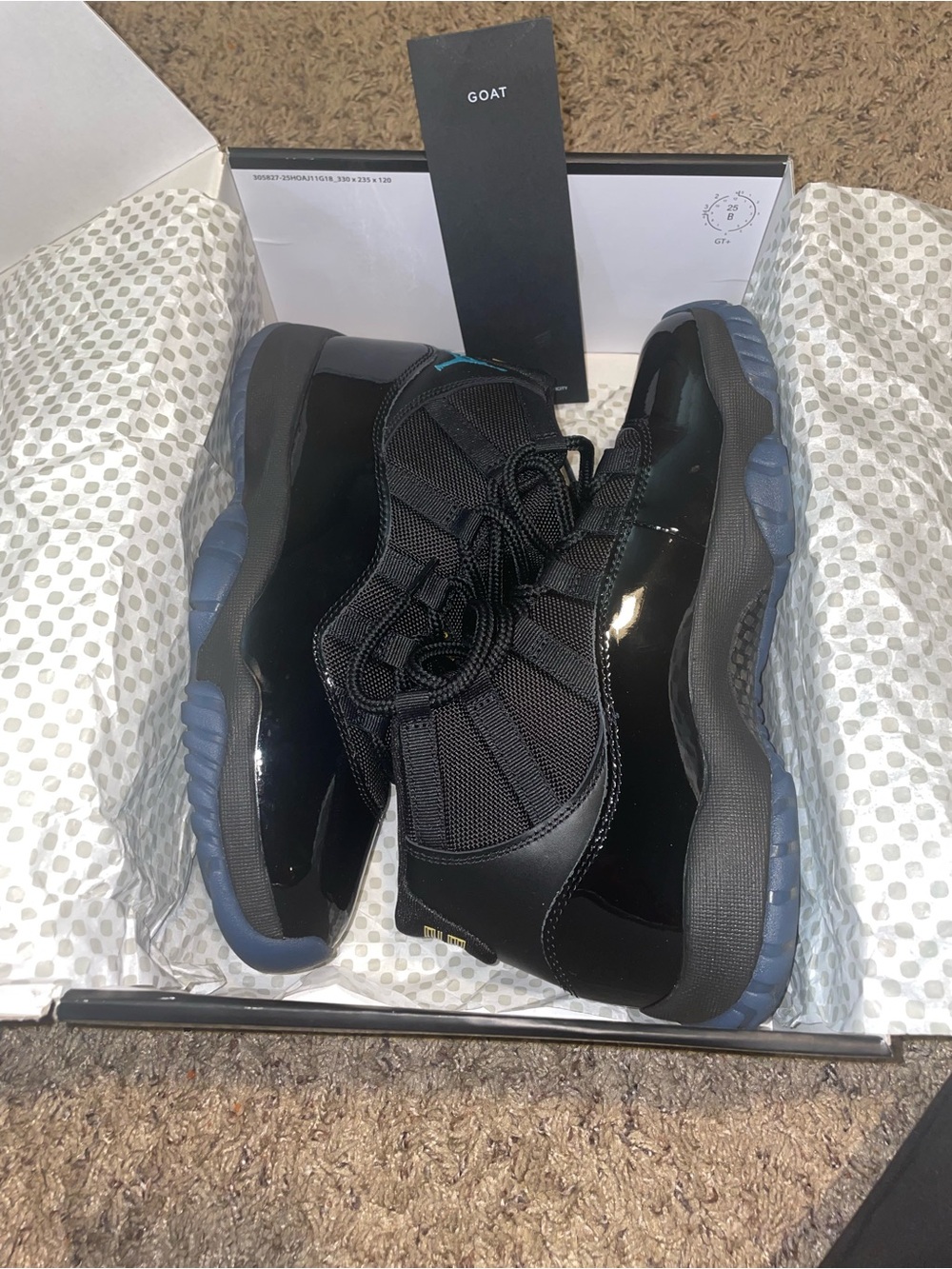 Jordan 11 Retro Black with Blue Jumpman - Picture 4 of 6